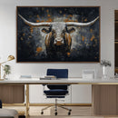 Rustic Longhorn Bull Wall Art Canvas Print – Vintage Western by MyGreatCanvas | Canvas Wall Art Prints | Photo Prints & Wall Decor