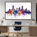 Atlanta Skyline Wall Art Canvas Print – Framed Colorful