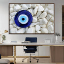 Blue Evil Eye Protection Wall Art Canvas Print – White by MyGreatCanvas | Canvas Wall Art Prints | Photo Prints & Wall Decor