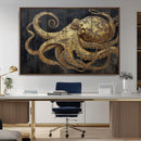 Octopus Wall Art Canvas Print – Gold Detail Wooden Marine by MyGreatCanvas | Canvas Wall Art Prints | Photo Prints & Wall Decor