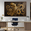 Octopus Wall Art Canvas Print – Wooden Art Sea Creature by MyGreatCanvas | Canvas Wall Art Prints | Photo Prints & Wall Decor