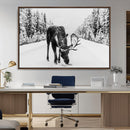 Moose Wall Art Canvas Print – Winter Snowy Forest Antlers by MyGreatCanvas | Canvas Wall Art Prints | Photo Prints & Wall Decor