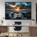 Ocean Sunset Wall Art Canvas Print – Rocky Shore Waves by MyGreatCanvas | Canvas Wall Art Prints | Photo Prints & Wall Decor