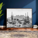 Black White Arizona Desert Canvas Wall Art Cactus Farmhouse