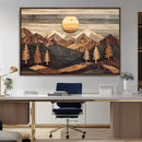 Wooden Mountain Layers Art – Rustic Pine Tree Landscape by MyGreatCanvas | Canvas Wall Art Prints | Photo Prints & Wall Decor