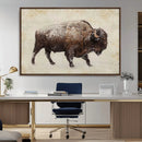Snow-dusted bison silhouette textured vintage style rugged by MyGreatCanvas | Canvas Wall Art Prints | Photo Prints & Wall Decor
