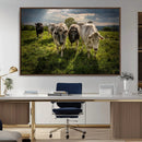 Grazing Cattle Herd Pasture Green Field Livestock Natural by MyGreatCanvas | Canvas Wall Art Prints | Photo Prints & Wall Decor