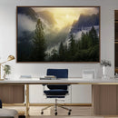 Misty Forest Sunrise Mountain Valley Pine Trees Foggy by MyGreatCanvas | Canvas Wall Art Prints | Photo Prints & Wall Decor