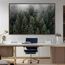 Dense Evergreen Forest Misty Morning Fog Pine Trees Woodland by MyGreatCanvas | Canvas Wall Art Prints | Photo Prints & Wall Decor