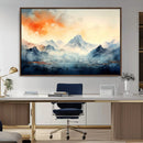 Warm Clouds Abstract Mountain Wall Art Canvas Print