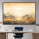 Sepia Color Abstract Mountain Wall Art Canvas Print