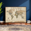 Personalized Custom World Map Wall Art Canvas Print – Travel