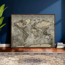 Personalized World Map Wall Art Canvas Print – Custom Push