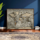 Personalized World Map Wall Art Canvas Print – Custom Push