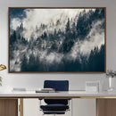 Foggy Pine Forest Wall Art – Framed Black White Nature by MyGreatCanvas | Canvas Wall Art Prints | Photo Prints & Wall Decor