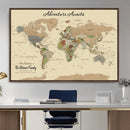 Personalized Detailed Push Pin World Map Canvas Print Custom by MyGreatCanvas | Canvas Wall Art Prints | Photo Prints & Wall Decor