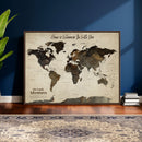 Custom Push Pin World Map Wall Art Canvas Print –