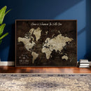 Personalized Vintage Map Wall Art Canvas Print – Custom Push
