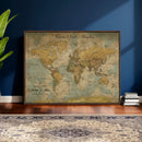 Customize Push Pin Vintage World Map Wall Art Canvas Print – by MyGreatCanvas | Canvas Wall Art Prints | Photo Prints & Wall Decor