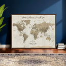 Push Pin World Map Canvas Print – Travel Tracker Wall Art