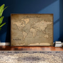 Personalized World Map Wall Art – Custom Framed Push Pin