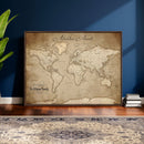 Personalized World Map Wall Art – Customizable Push Pin Map