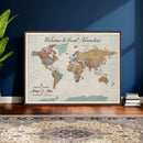 Custom Framed World Map Canvas Print – Personalized Push Pin by MyGreatCanvas | Canvas Wall Art Prints | Photo Prints & Wall Decor