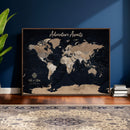 Personalized Blue World Map Canvas – Custom Framed Push Pin