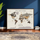 Personalized Travel Tracker Map with Pins Framed Large for by MyGreatCanvas | Canvas Wall Art Prints | Photo Prints & Wall Decor
