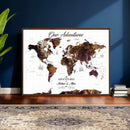 Personalized Vintage World Map Canvas – Custom Framed Push