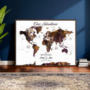 Personalized Vintage World Map Canvas – Custom Framed Push