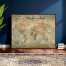 Customize Push Pin World Map Wall Canvas Print –