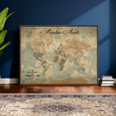 Customize Push Pin World Map Wall Canvas Print –
