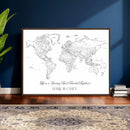 Framed World Map Canvas – Custom Push Pin Travel Tracker – by MyGreatCanvas | Canvas Wall Art Prints | Photo Prints & Wall Decor