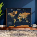 Custom Push Pin World Map Wall Art Canvas Print – Personalized Travel Tracker with Pins Framed Large for Home and Office Decor by MyGreatCanvas | Canvas Wall Art Prints | Photo Prints & Wall Decor