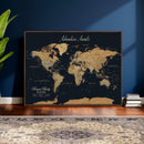 Personalized Family Travel Map Canvas – Custom Framed Push