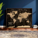 Personalized Family Adventure World Map – Custom Framed Push by MyGreatCanvas | Canvas Wall Art Prints | Photo Prints & Wall Decor