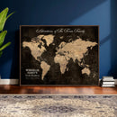 Personalized Push Pin World Map Canvas Print – Custom Framed