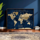 Personalized Framed Travel Tracker Map – Custom World Canvas