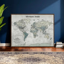 Personalized Push Pin World Map Canvas – Custom Framed