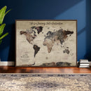 Customize Push Pin World Map Wall Art Canvas Print –