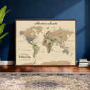 Custom Push Pin World Map Wall Art Canvas Print – Custom