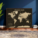 Custom Push Pin World Map Wall Art Canvas Print –