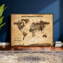 Large World Map Canvas Wall Art – Custom Framed Push Pin
