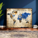 Personalized World Map Canvas Wall Art – Custom Framed Push