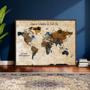 Vintage Custom World Map Canvas Wall Art – Custom Framed