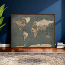 Rustic Black and Wood World Map Canvas Wall Art – Framed by MyGreatCanvas | Canvas Wall Art Prints | Photo Prints & Wall Decor