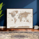Framed Large World Map Canvas Print for Office Decor by MyGreatCanvas | Canvas Wall Art Prints | Photo Prints & Wall Decor