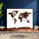 Rustic World Map Wall Art Canvas Print | Large World Map on