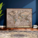 Grunge World Map Canvas Wall Art - Vintage Aged World Map by MyGreatCanvas | Canvas Wall Art Prints | Photo Prints & Wall Decor
